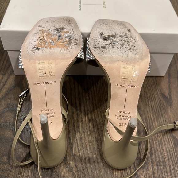 Black suede Studio heels Olive/tan colour - Picture 3 of 4